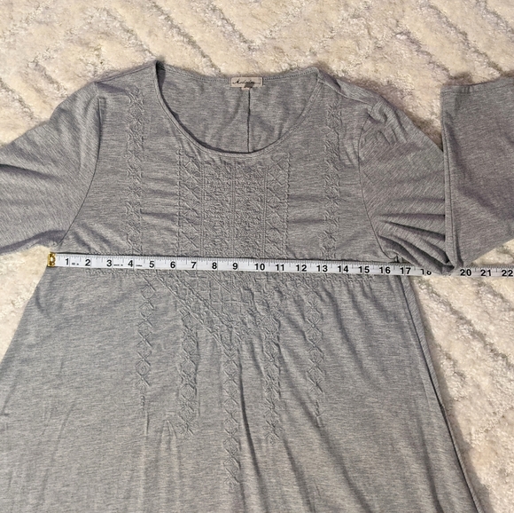 Mododoc Gray Rayon Blend Shift Dress 3/4 Sleeve, Small - Picture 6 of 7